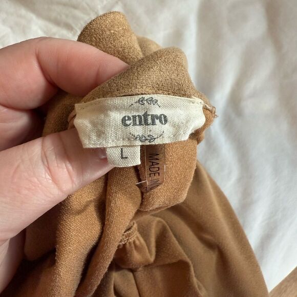 Entro Tan Waterfall Vest Duster Sleeveless Size Large - Picture 4 of 5